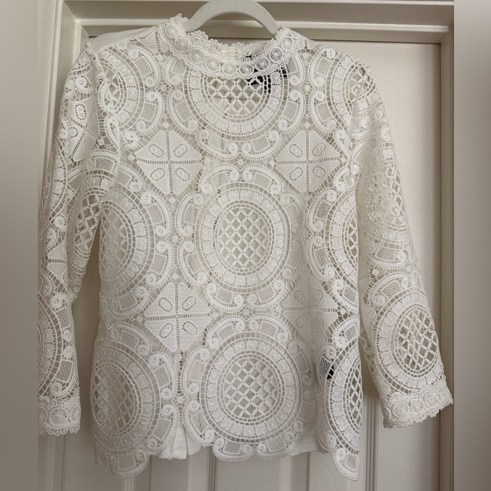 Anthropologie White Lace Blouse